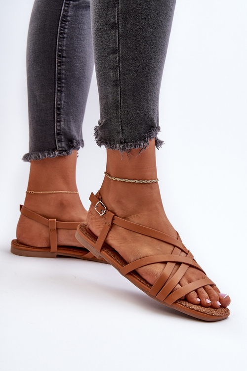 Ploché dámske sandále Big Star NN274013 Camel