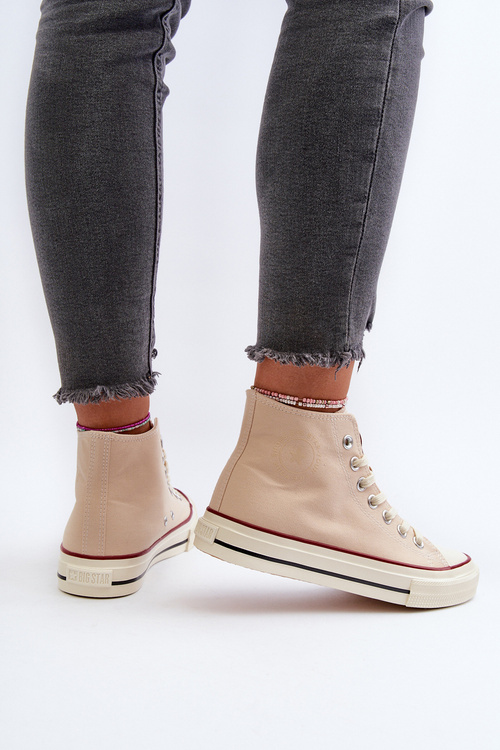 Dámské vysoké tenisky Big Star NN274278 béžové