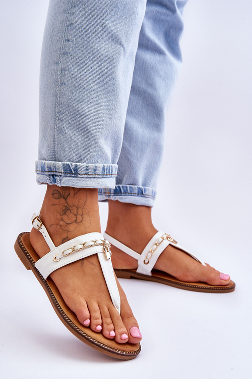 Dámské sandály s řetízkem Bílá Jessica