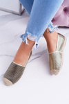 Lu Boo Golden Openwork Kimchi Espadrilles