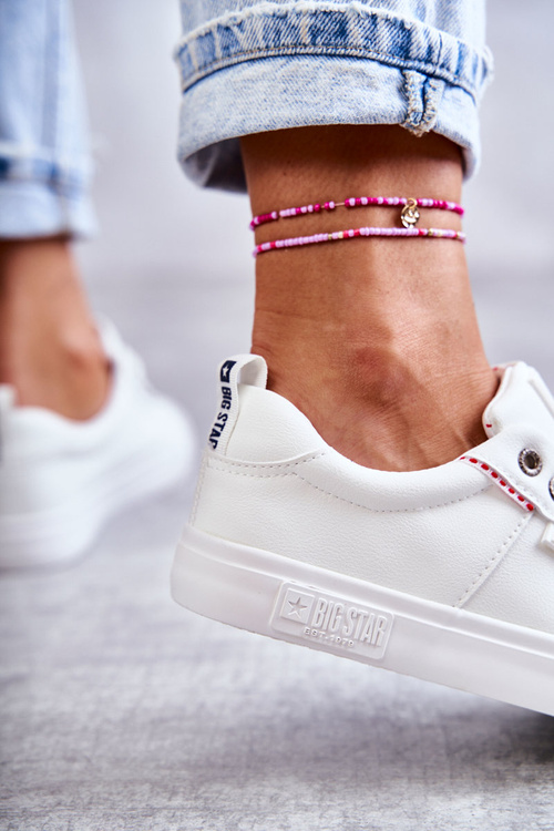 Nízke dámske kožené tenisky Big Star KK274005 biela