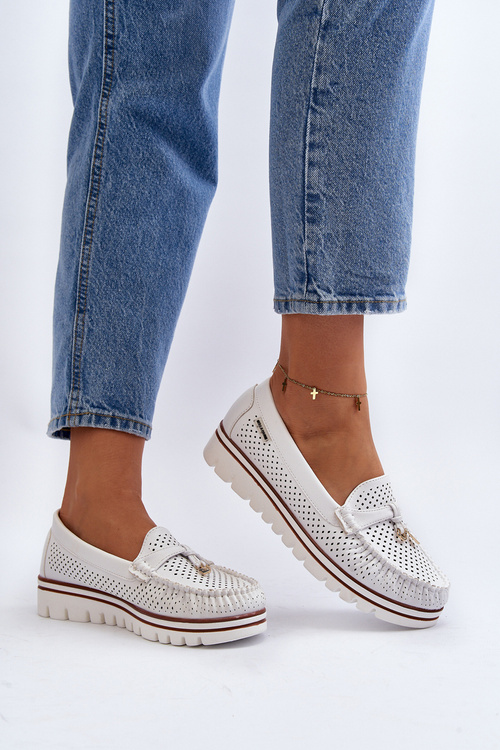 Dámské bílé prodyšné mokasíny Twista