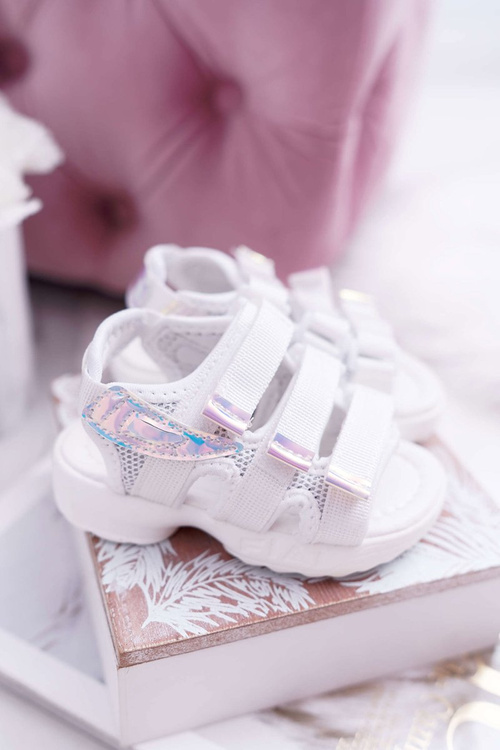 Dětské dívčí Sandály na Suchý Zip Bílé Kimmi