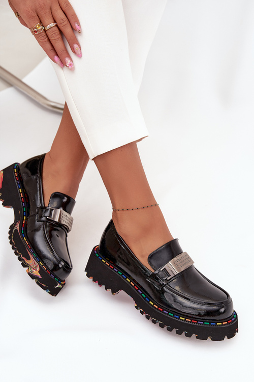 Dámske mokasíny z lakovanej kože Artiker 57C0070 Čierne