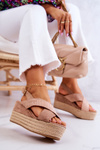 Dámske sandále na platforme Beige Emmalee