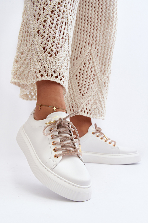 Kožená dámska športová obuv CheBello 4362 biela