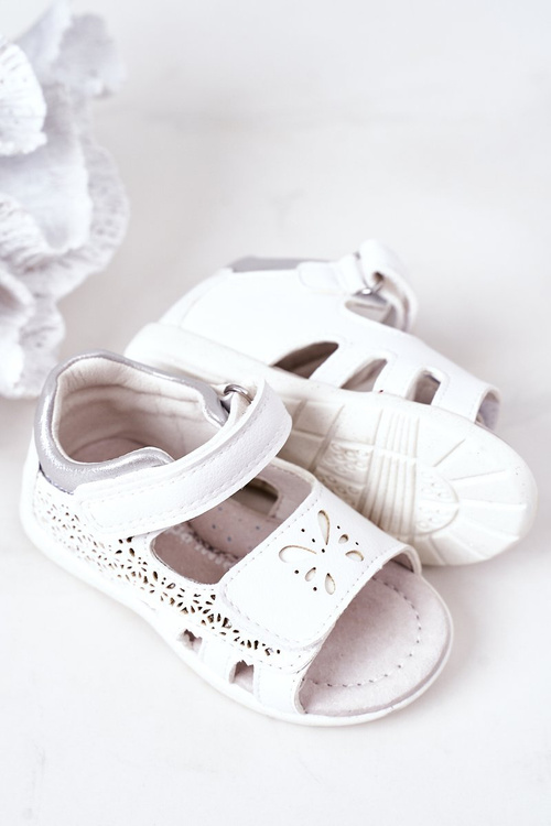 Dětské Kožené Sandály Na Suchý Zip Bile Meera