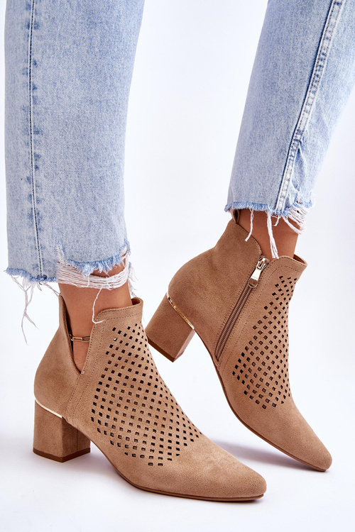 Subcrew Openwork topánky s vysokými podpätkami Beige Blakely