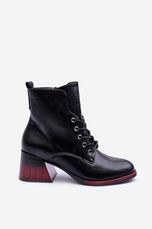 Čierne vysoké podpätky kože Luloshe