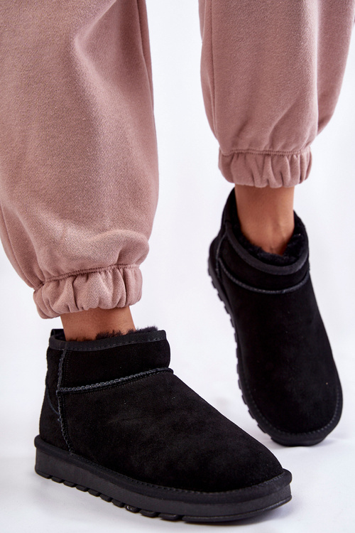 Dámsky semišový nízky snehový topánky Čierne Shelie