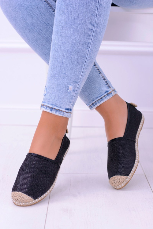 Ttřpytivé Espadrilky Lu Boo Černe