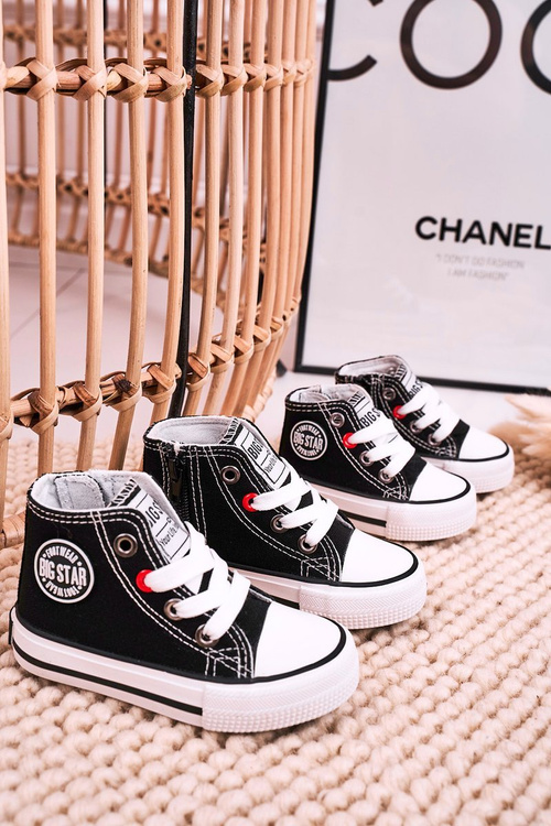 Dětské Tenisky Vysoké Se Zipem BIG STAR HH374188 Černé