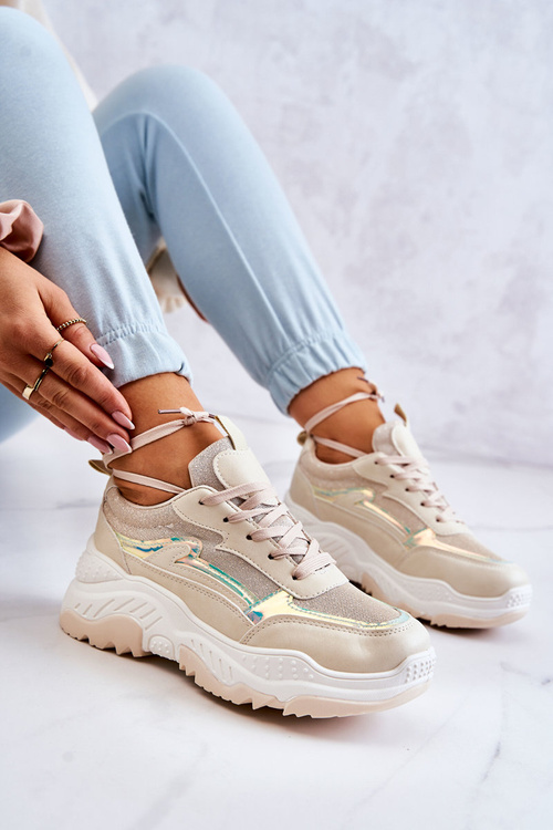 Ženské lesklé tenisky Bege callisto