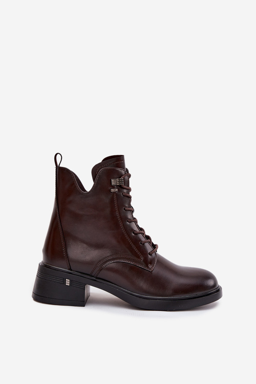 Zateplené dámske čižmy na podpätku Vinceza 58602 Čokoládové