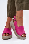 Dámské Sandály Z Přírodní Kůže Na Klínu Fuchsie Artiker 54C0789