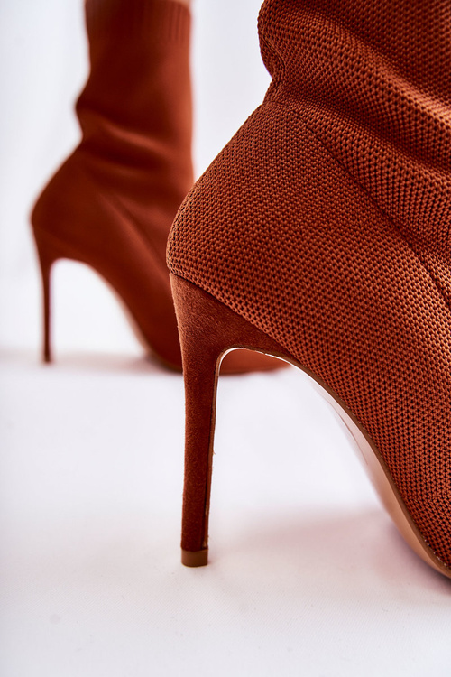 Dámské Vysoké Kozačky S Ponožkou Na Podpatku Camel Luisell