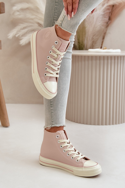 Dámske Zateplené Tenisky Z Eko Kože Ružové Big Star OO274933