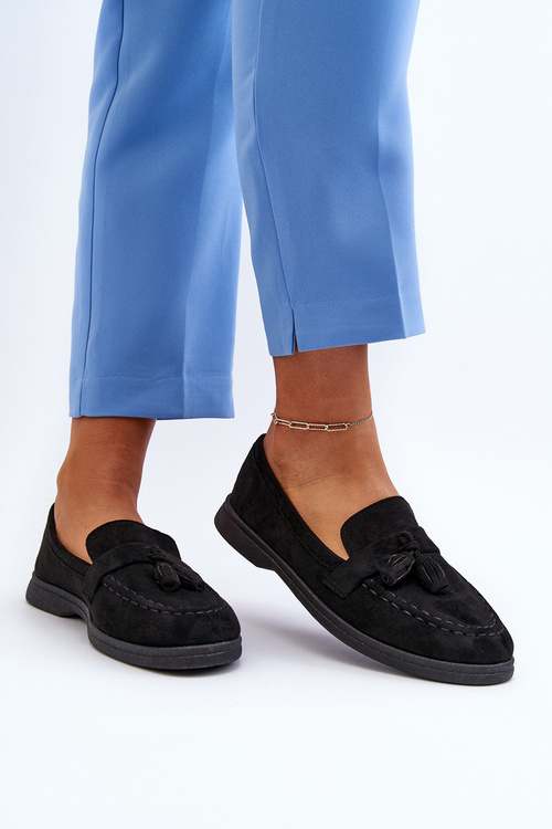 Dámské semišové mokasíny černé Dansitu