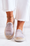 Dámske materiály espadrilles so sivými zirkónmi Deimos