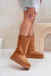 Vysoké Snehové Topánky Na Platforme Big Star OO274893 Camel