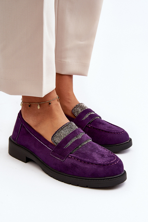 Dámské zdobené mokasíny fialové Dananei