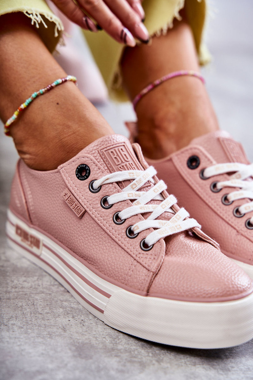 Nízka dámska veľká hviezda KK274016 Ružové tenisky