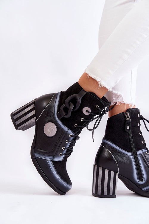 Dámske kožené topánky Maciejka 05599-01 Čierna