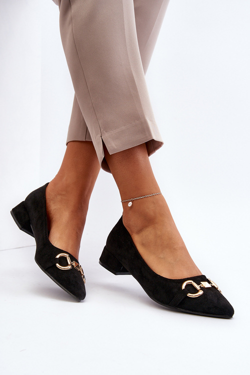 Zamšové balerínky so špicatým noskom Čierne Ethere