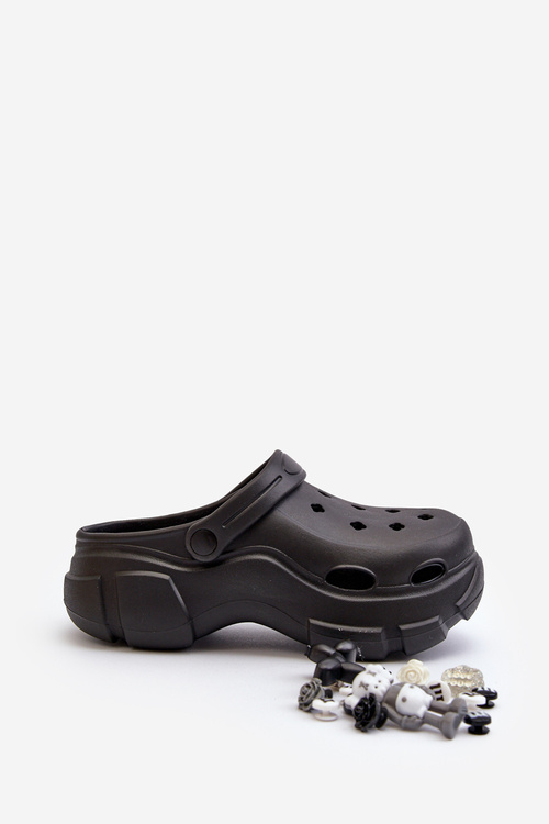 Piankové Dámske Ľahké Papuče S Masívnou Podrážkou Čierne Matirra