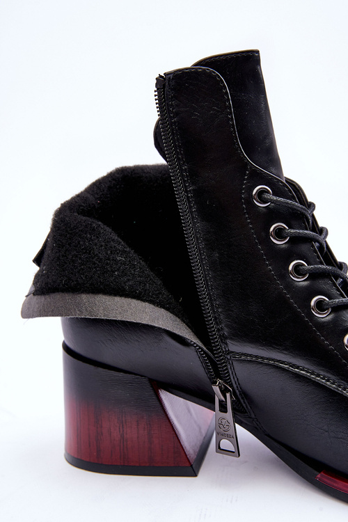 Čierne vysoké podpätky kože Luloshe