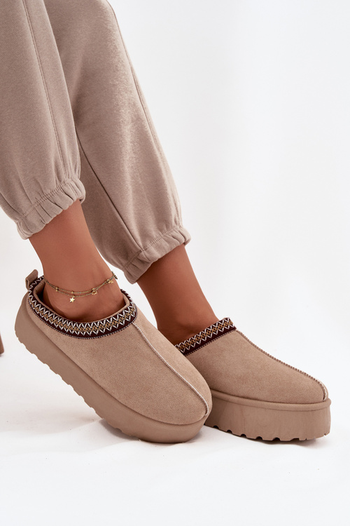 Dámske snehuliaky s ozdobným výšivkou Béžové Jenira