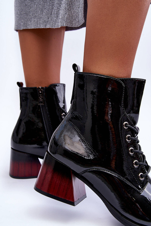 Maľované vysoké podpätky čierne lushe