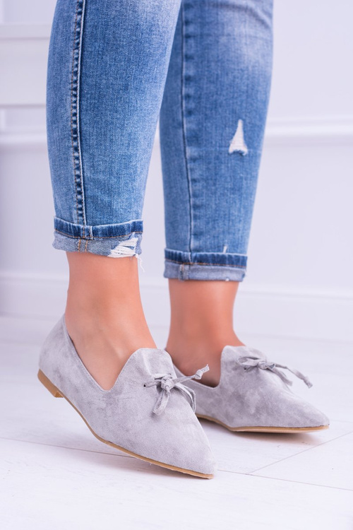 Lu Boo Gray Ballerinas v Spitz Lordy Suede Feliciano