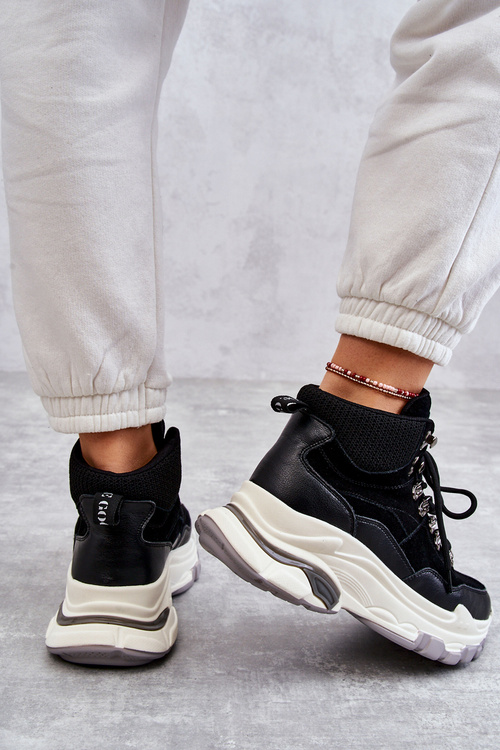 Dámske vysoké športové topánky Goe KK2N4098 čierna