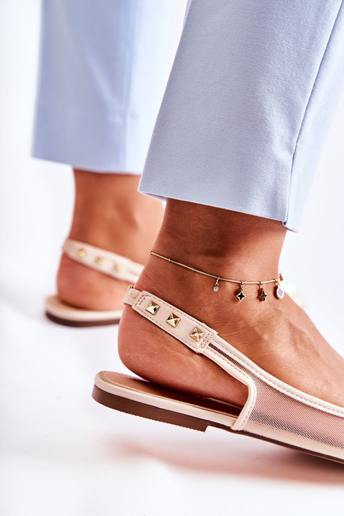 Dámske baleríny s cvočkami Beige Kinley