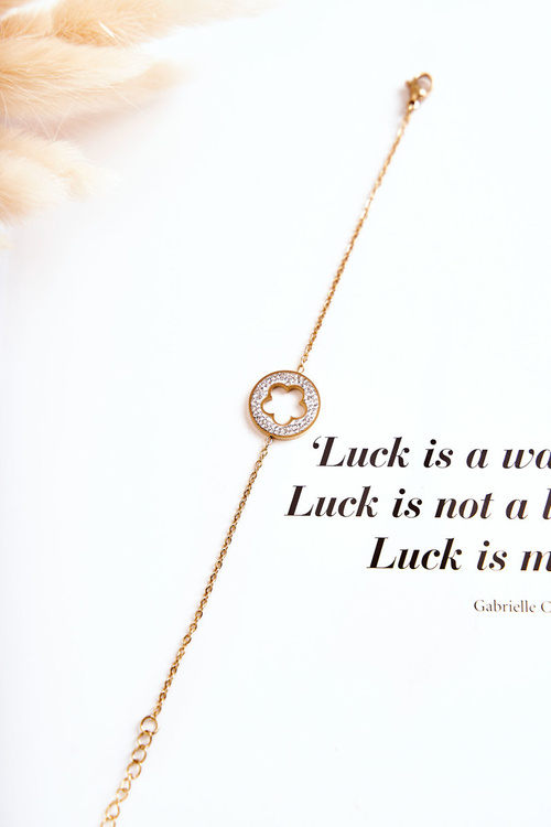 Dámska náramok Celebrity Flower and Gold Rinestones