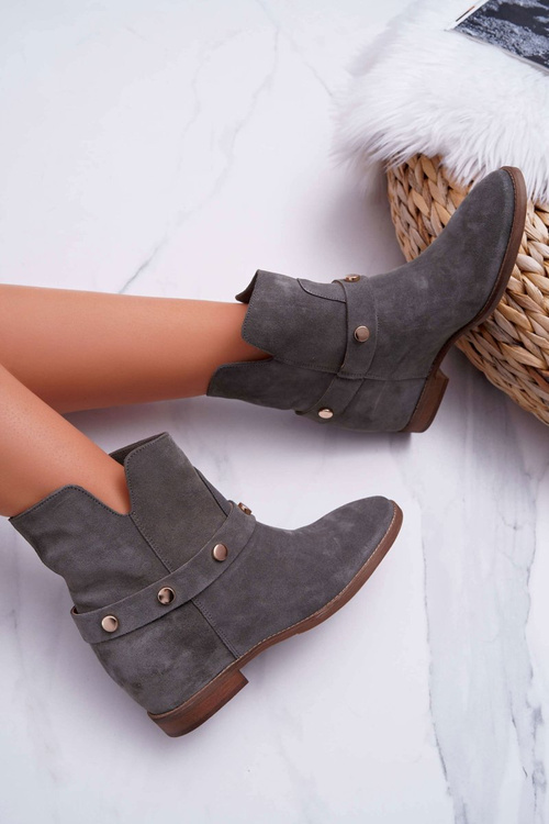 Dámské Kotníkové Boty Laura Messi 1890 Kožené Olivové Darmah