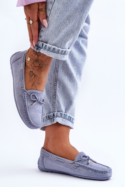 Dámske semišové mokasíny modré