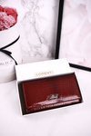 Střední Kožená Dámská Peněženka LORENTI Lakovana Červená