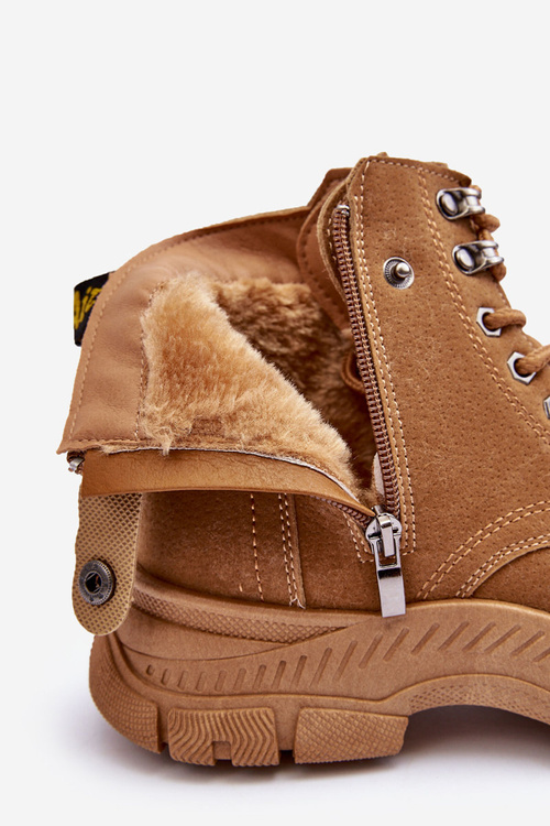 Ocieplené semišové dámské botky Trapery Camel Jailina