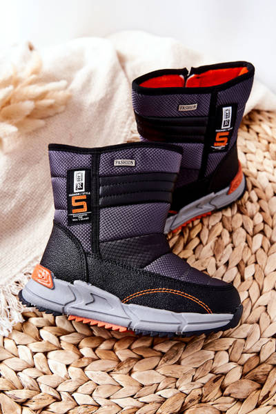 Detský izolovaný vysoký snehový topánky Black Leoth