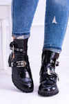 Lu Boo Black Boots s rockovými dievčenskými výrezmi