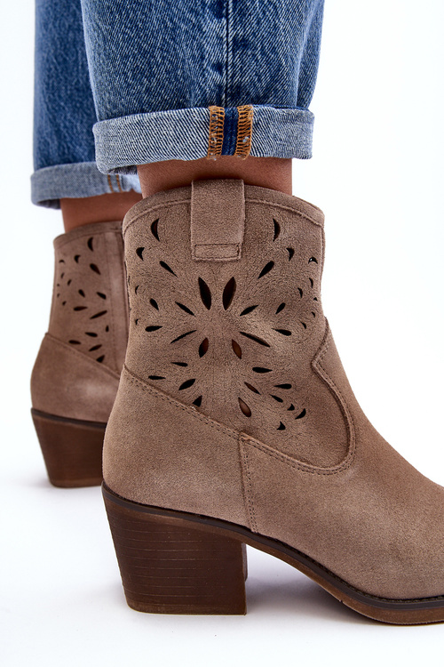 Kožené Křoví Boty S Průhledným Designem D&A SN622-20 Tmavě Hnědé