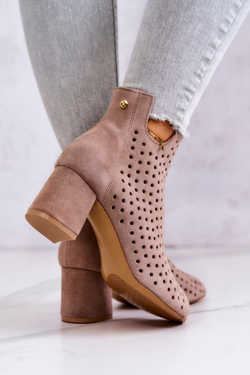 Maciejka Openwork Kožené topánky 05420-10 Tmaváčik