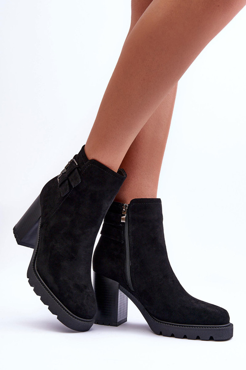 Black Makeline semišové vysoké podpätky