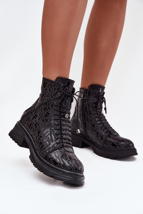 Kožené workery dámské zateplené na zip Artiker 57C2257 Černé