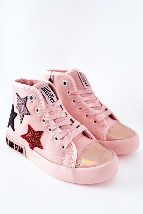 Detské vysoké tenisky s ružovým posúvačom veľkej hviezdy II374030