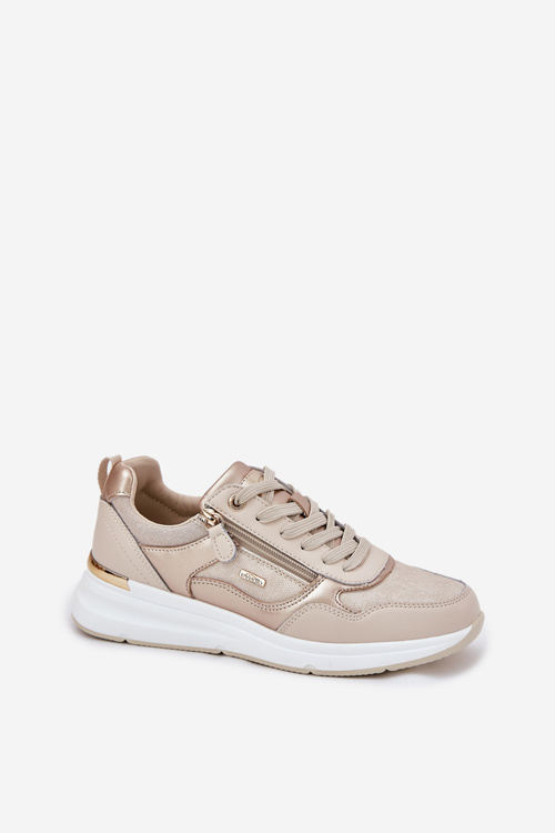 Kožené Sportovní Boty Tenisky Dámské Se Zipem Béžové Lilimia