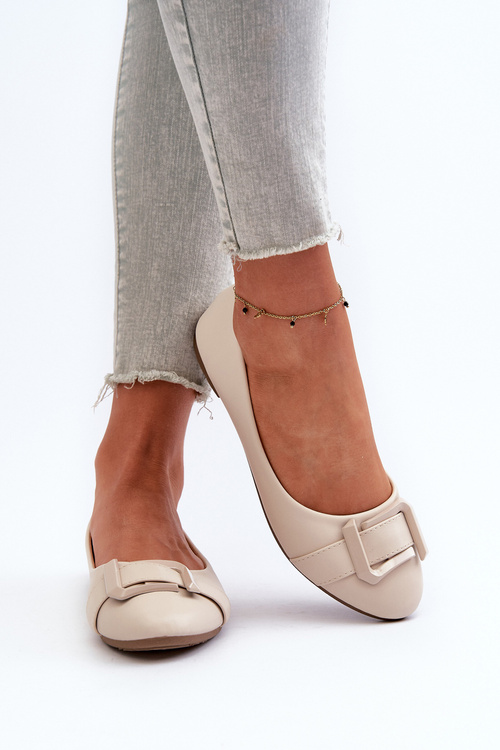 Baleríny S Páskom A Ozdobou Z Ekokože Svetlo Bežové Cadwenla