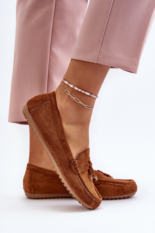 Dámske Zamszové Klasické Mokasíny Camel Ontala